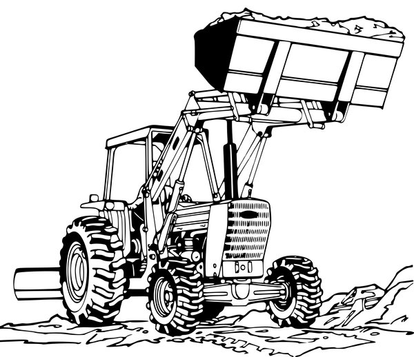 Traktor Ladt Sand coloring page for children