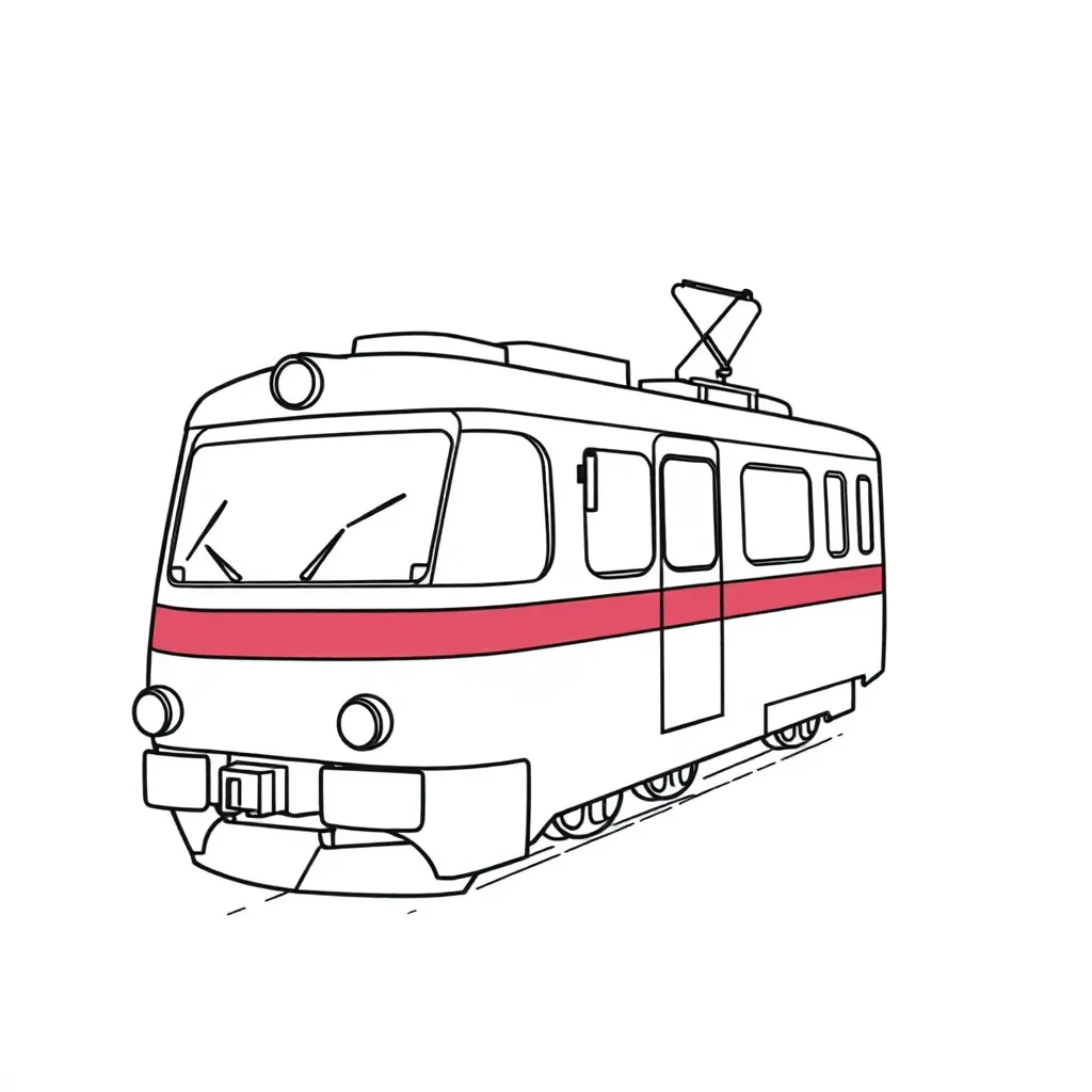 Farbmalvorlage Kostenloser Zug Dampflok Schiene Vintage Transport Malvorlage