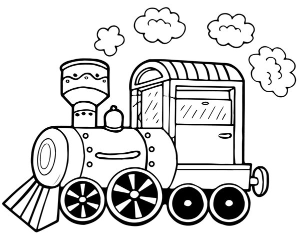 Trein Stoomwolken coloring page for children