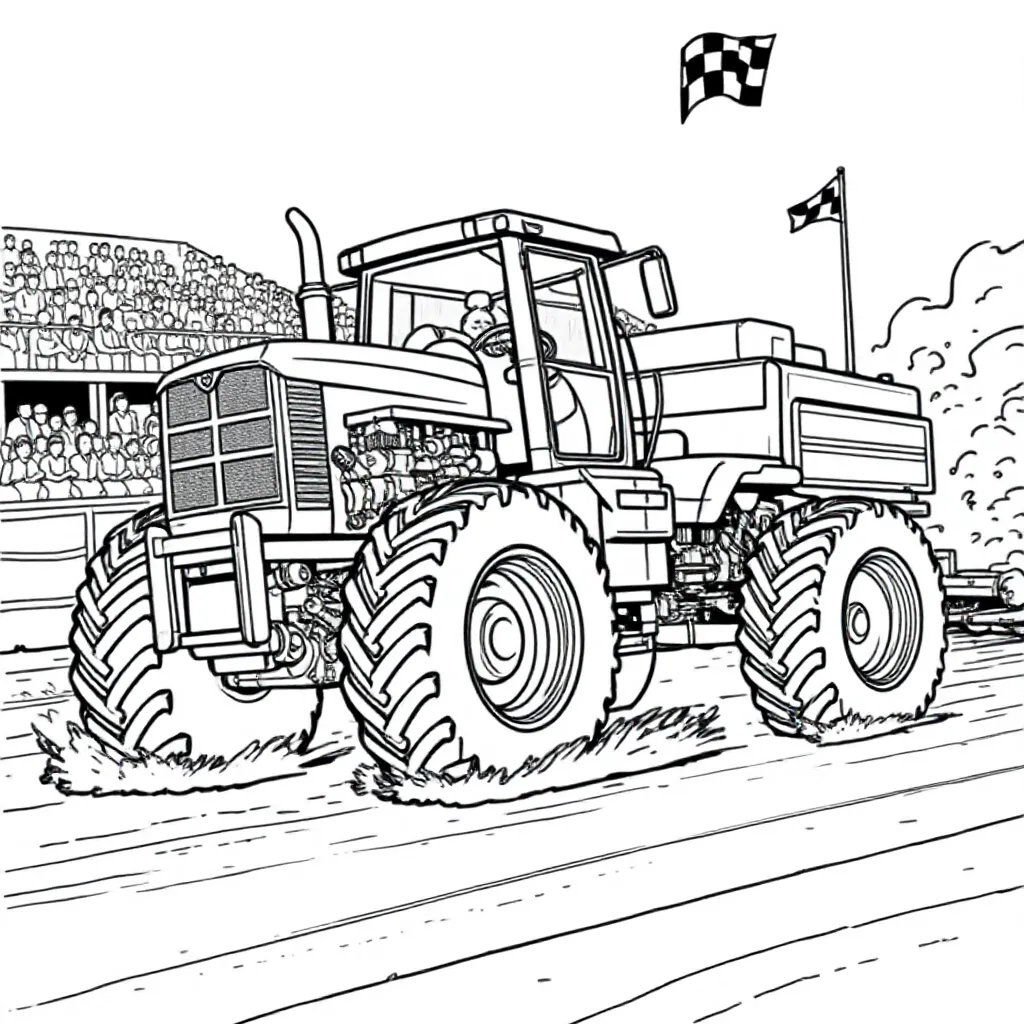 Trekkertrek trekker kleurplaat voor kinderen