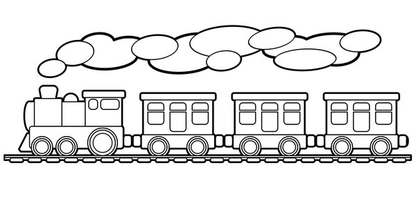 Tren De Juguete Simple coloring page for children
