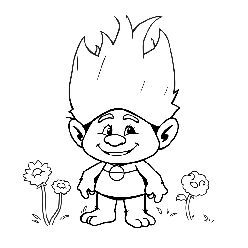 Trolls Poppy Muziek Fantasie Creatief coloring page for children