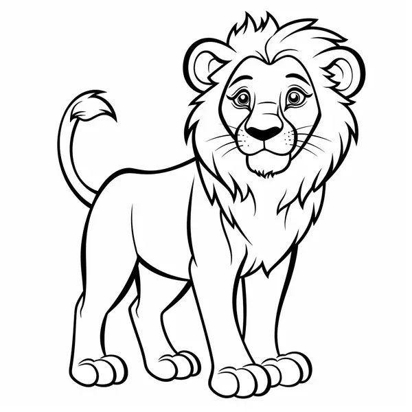 Trots staande leeuw coloring page for children