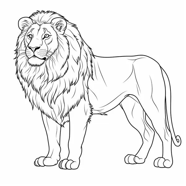 Trotse Leeuw Staand coloring page for children