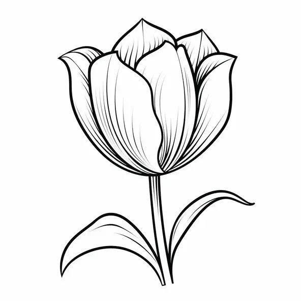 Tulipan Simple coloring page for children