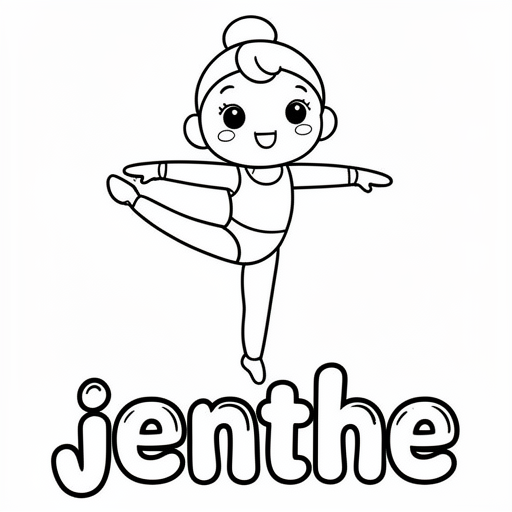 turnmeisje kleurplaat voor kinderen