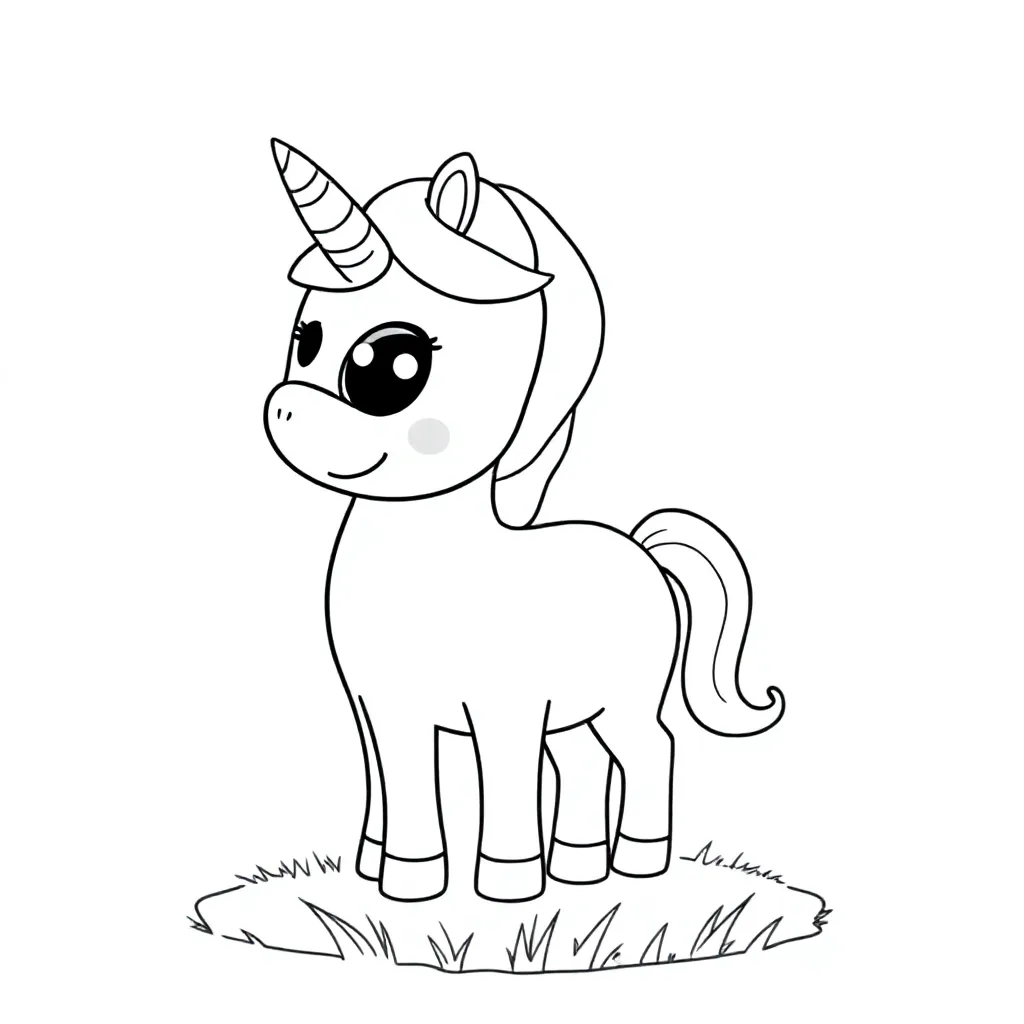 Unicorn coloring page for children