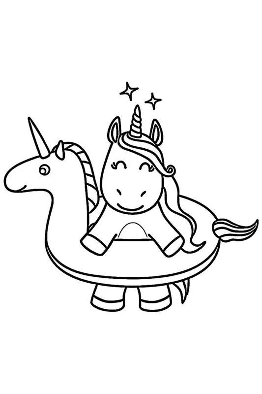 Unicornio Con Cama De Aire coloring page for children