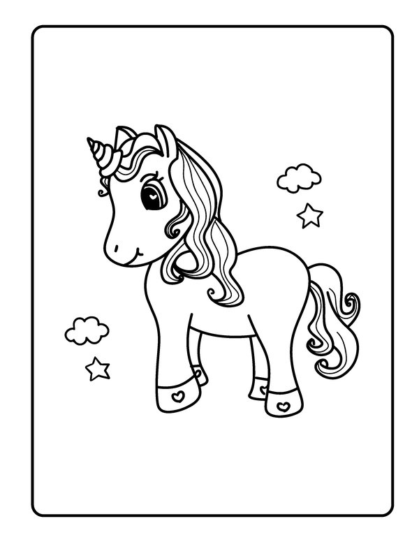 Unicornio Fácil coloring page for children