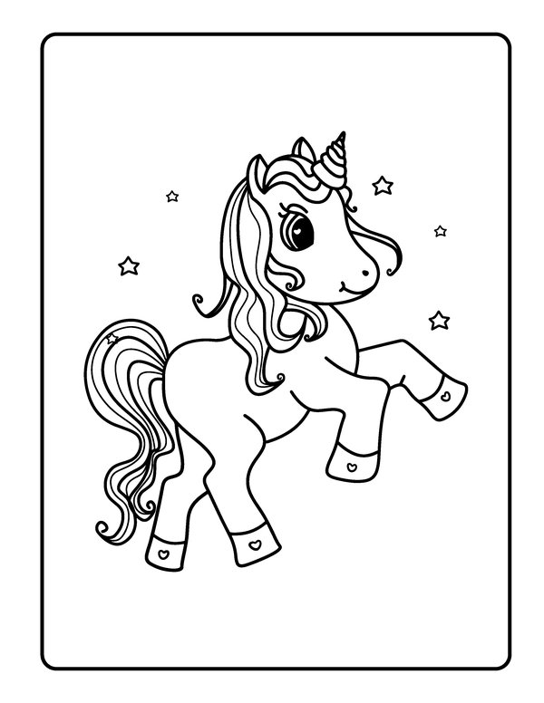 Unicornio Feliz coloring page for children
