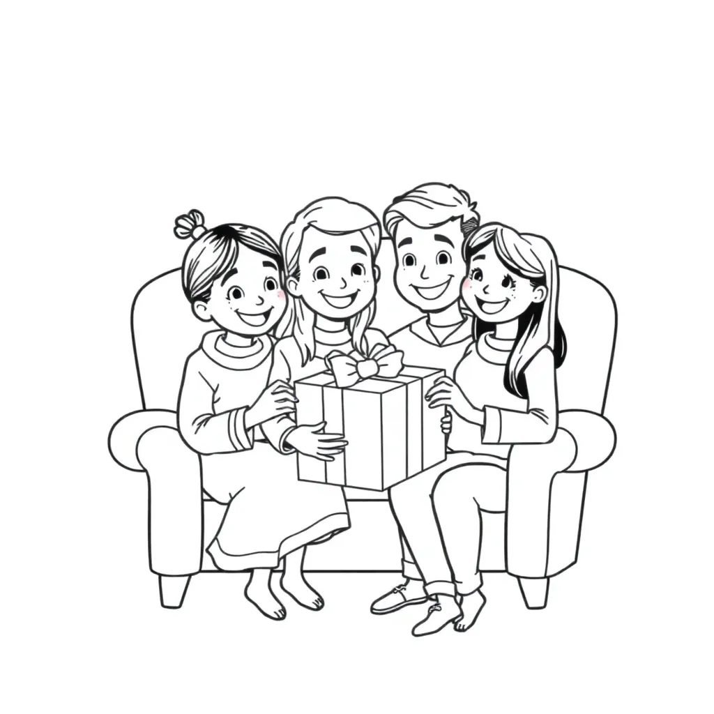 Vaderdag Familie Cadeau Gezin Liefde coloring page for children