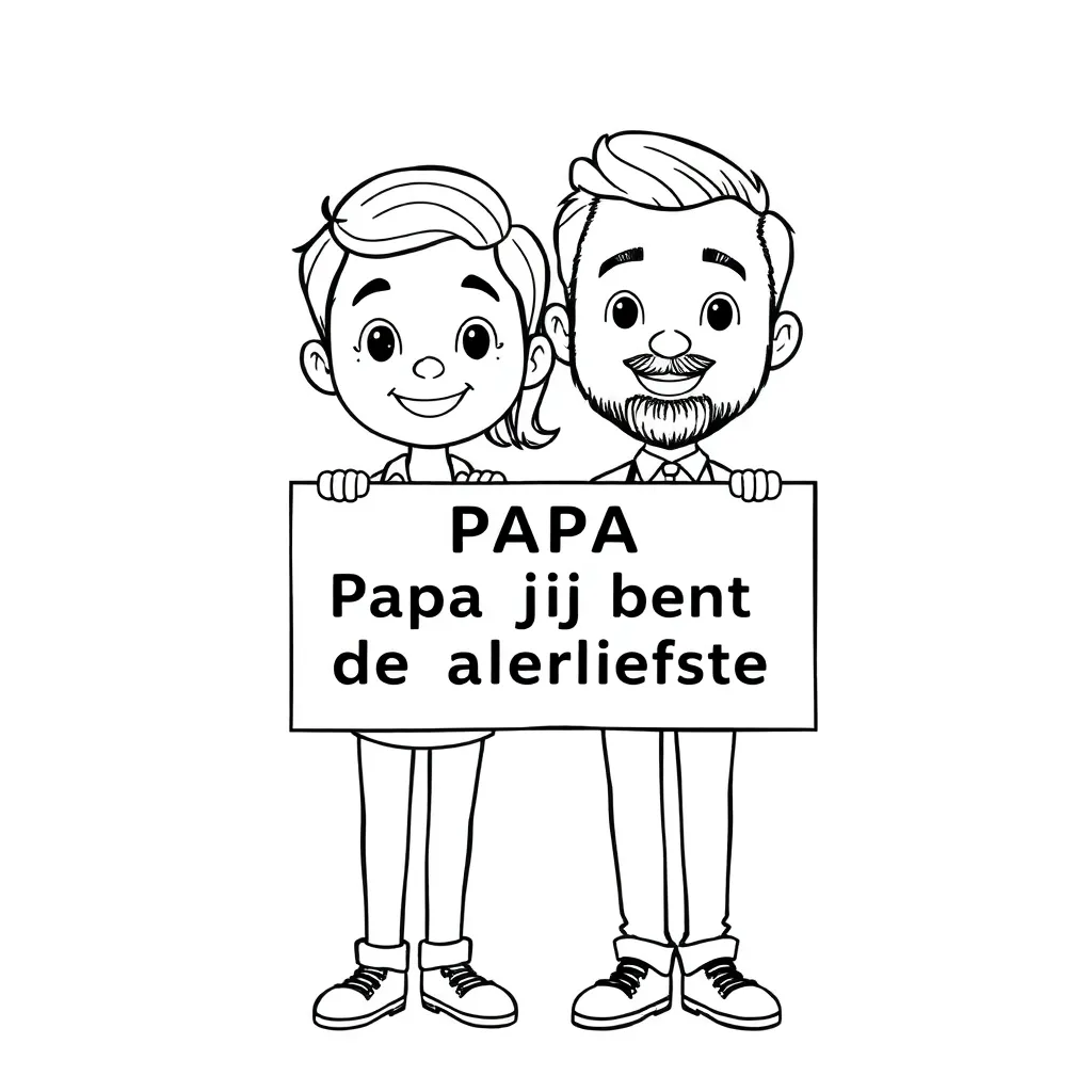 Vaderdag Gezin Verrassing Liefde Creatief coloring page for children