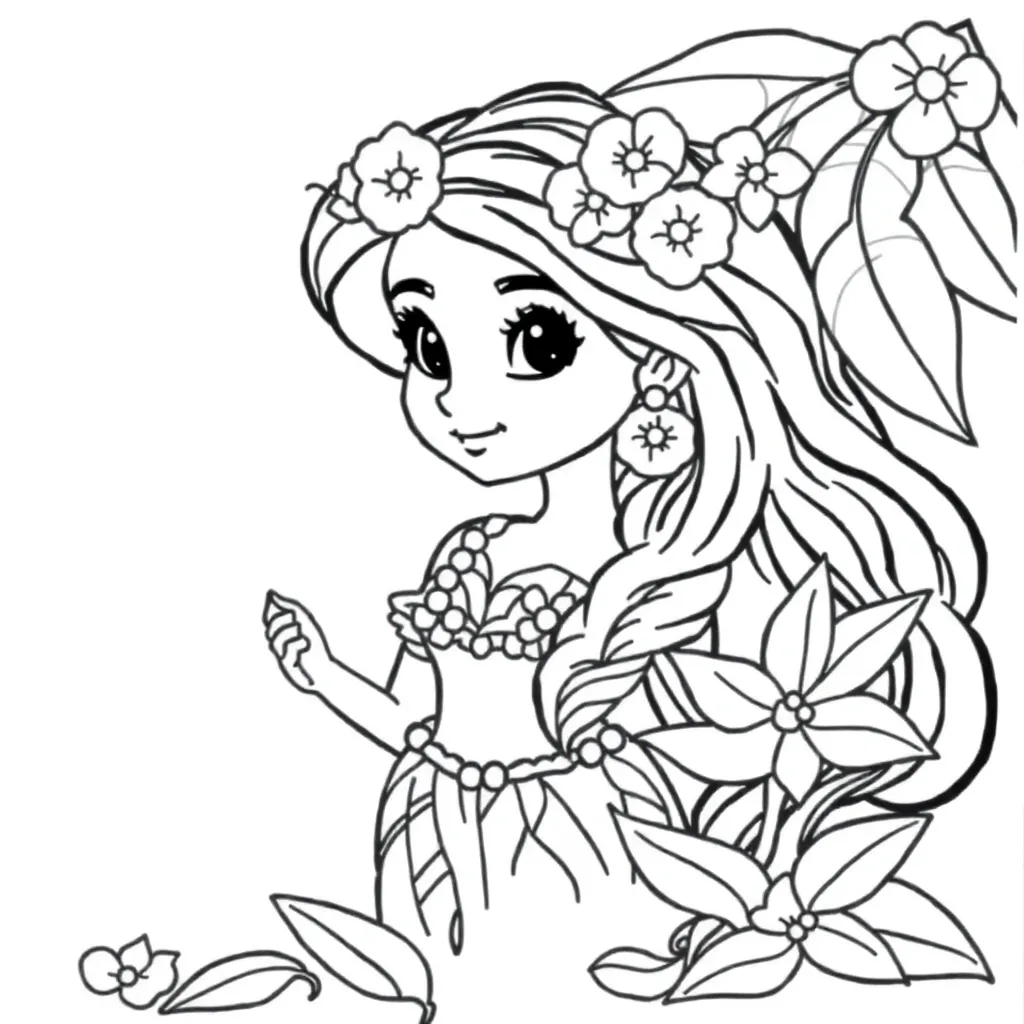Vaiana Disney Avontuur Zee Prinses coloring page for children