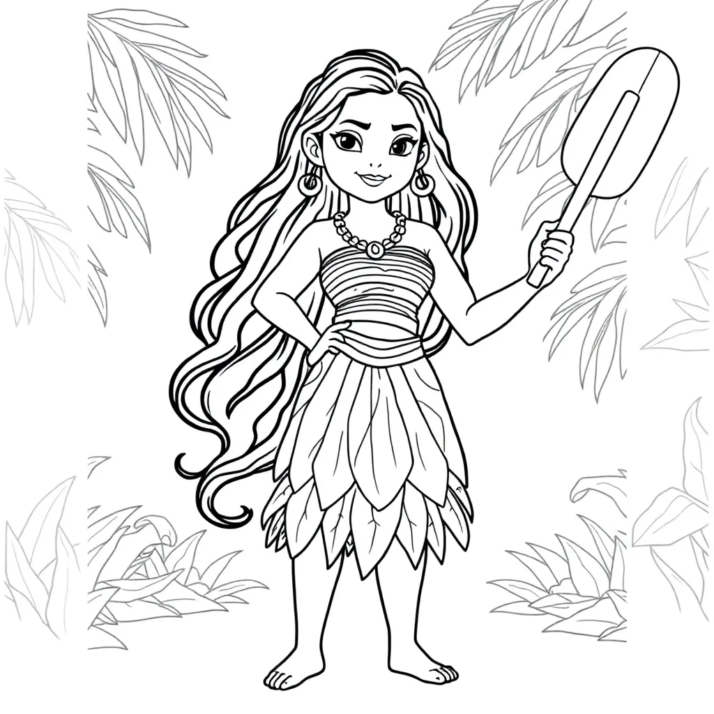 Vaiana coloring page for children