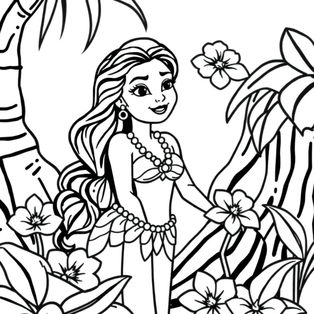 Vaiana Oceaan Avontuur Prinses Disney coloring page for children