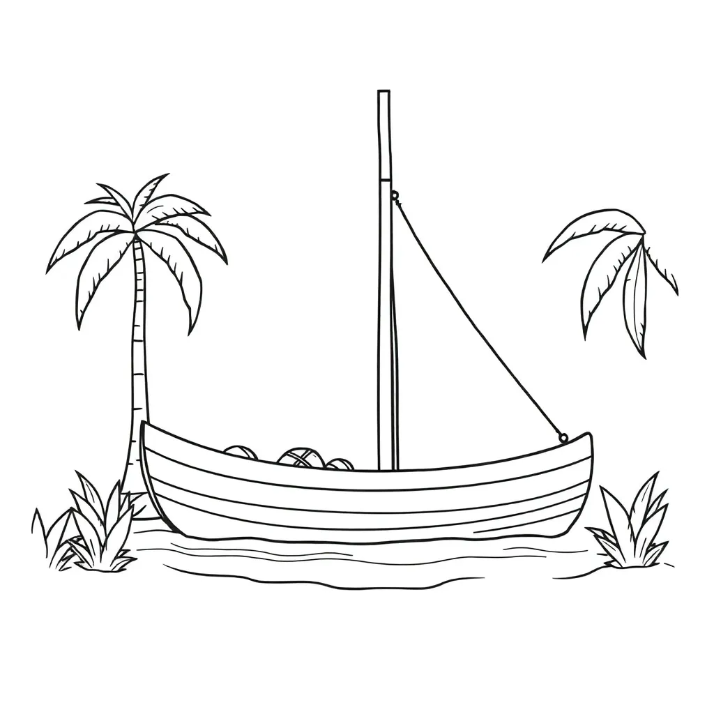 Vakantie Strand Zomer Avontuur Vrolijk coloring page for children
