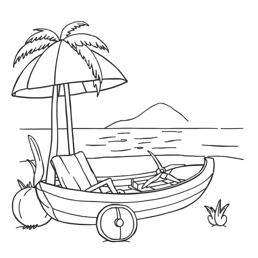 Vakantie Strand Zomer Creatief Kinderen coloring page for children
