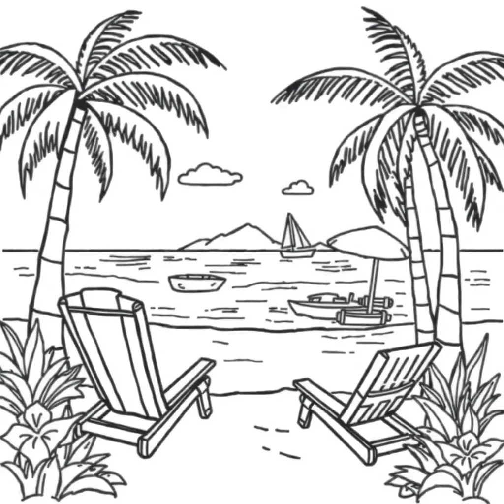 Vakantie Strand Zomer Creatief Kinderen coloring page for children
