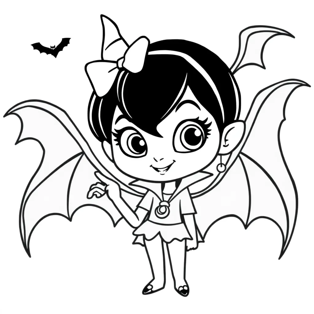 Vampirina Cartoon Disney Spookjes Grappig coloring page for children