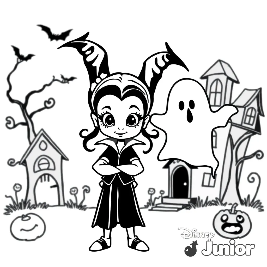 Plantilla de Coloreado Gratis de Vampirina  Plantilla de Coloreado para Niños
