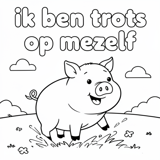 varkens kleurplaat voor kinderen