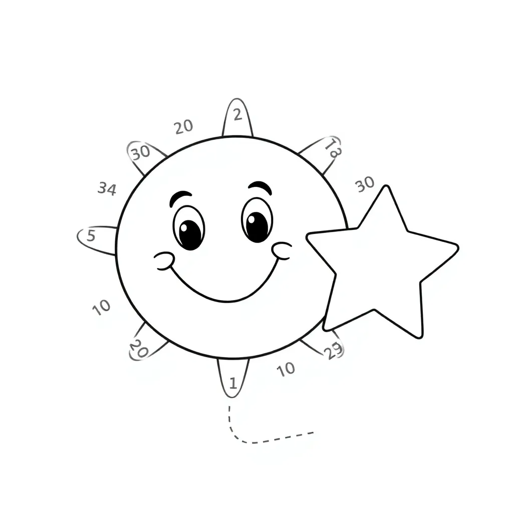 Verbinden Punten Puzzel Educatief Tekenen coloring page for children