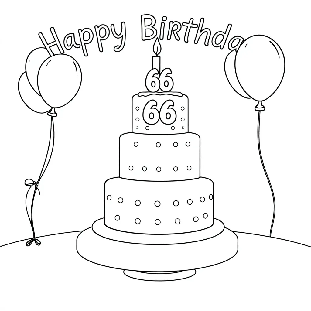 verjaardag 66 jaar coloring page for children