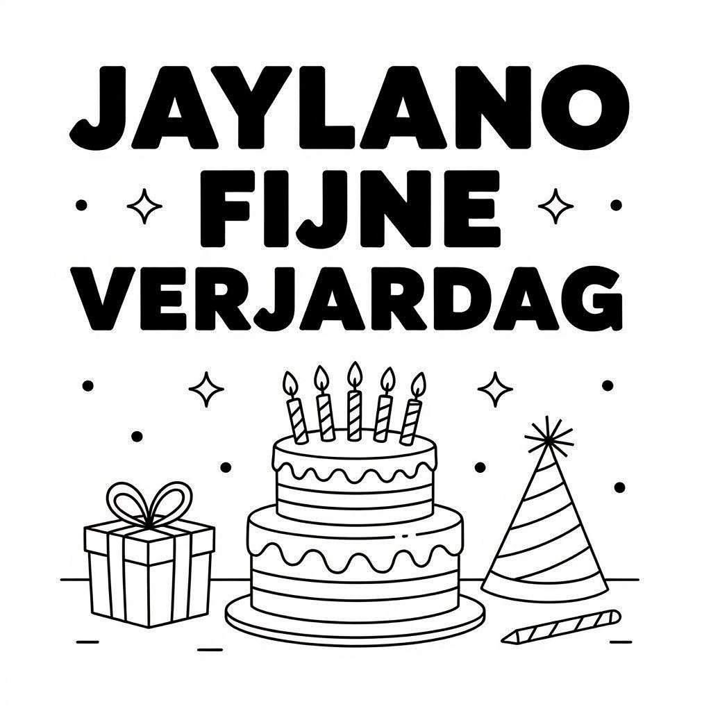 verjaardag coloring page for children