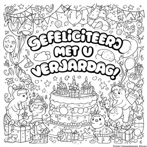 verjaardag kleurplaat