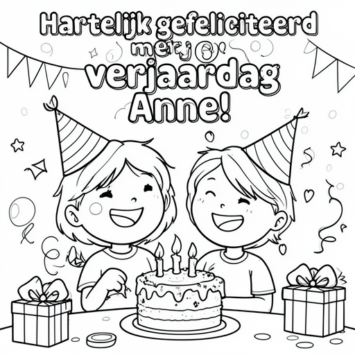 Verjaardag van beste vriendin kleurplaat voor kinderen