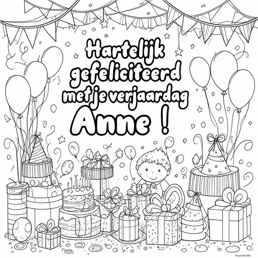 Verjaardag van beste vriendin kleurplaat voor kinderen