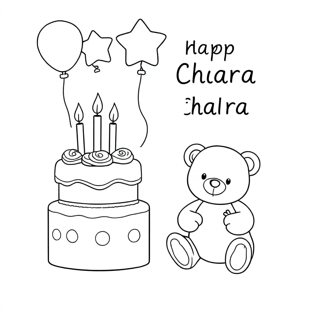 Verjaardag Voor Chiara 3 Jaar coloring page for children