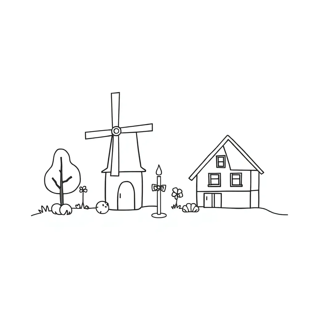 Verjaarsdagsgetallen coloring page for children