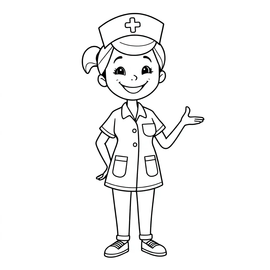 verpleegkundige op een revalidatie afdeling coloring page for children