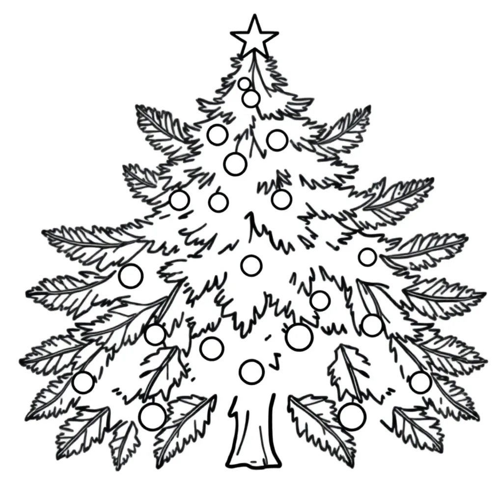 Versierde Kerstboom Feestdagen Kerst Seizoenen Sinterklaas coloring page for children