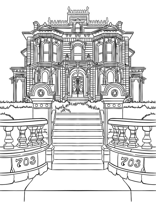 Victoriaans Huis met Trap coloring page for children