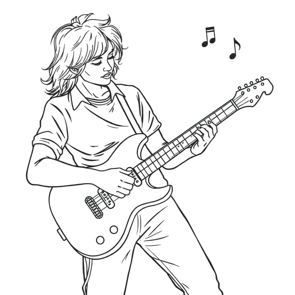 Violetta Muziek Disney Gitaar Creatief coloring page for children