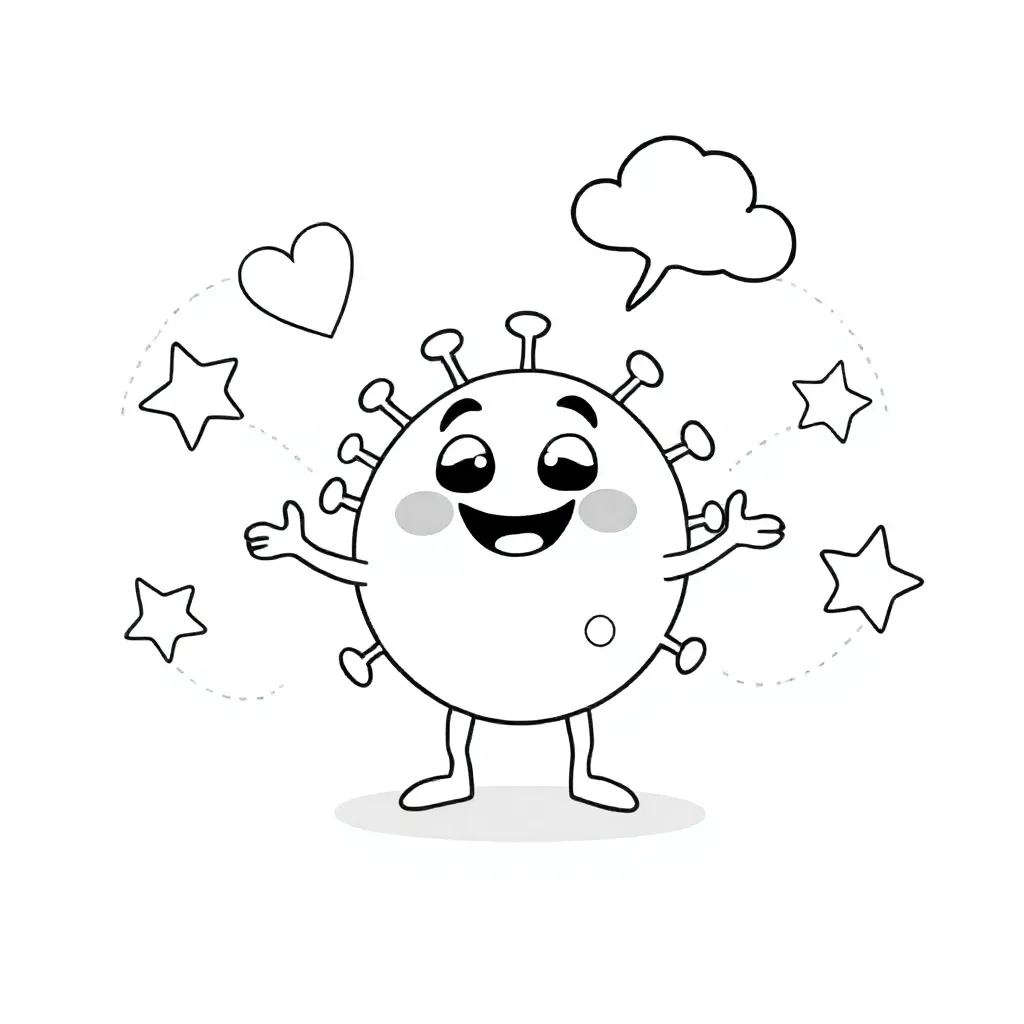 Viral coloring page for children