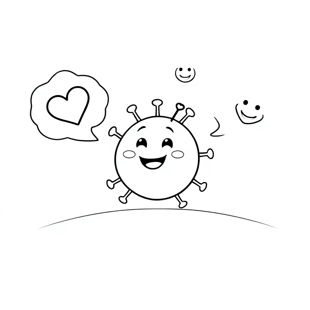Viral coloring page for children