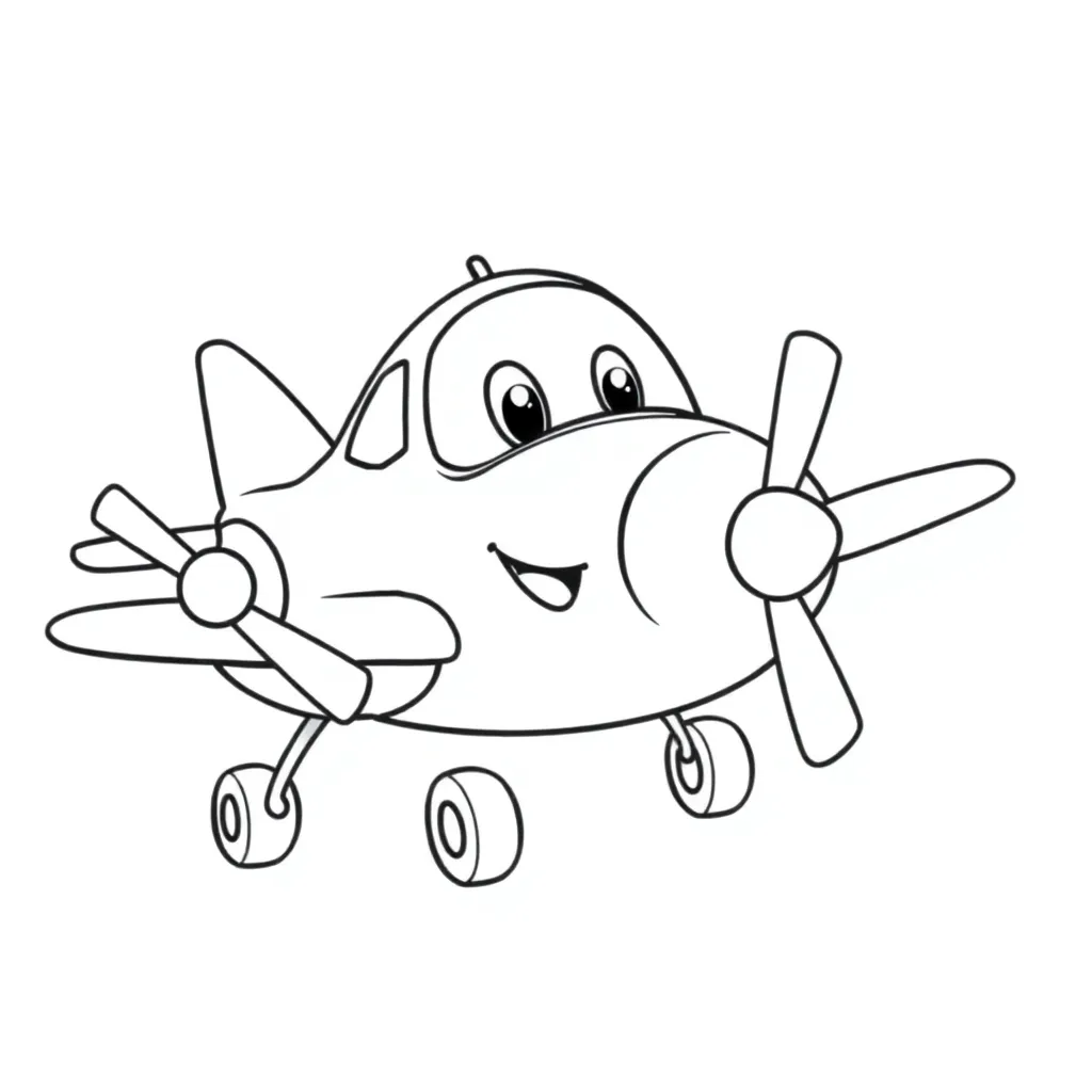 Vliegtuig Dusty Cartoon Avontuur Vriendelijk coloring page for children