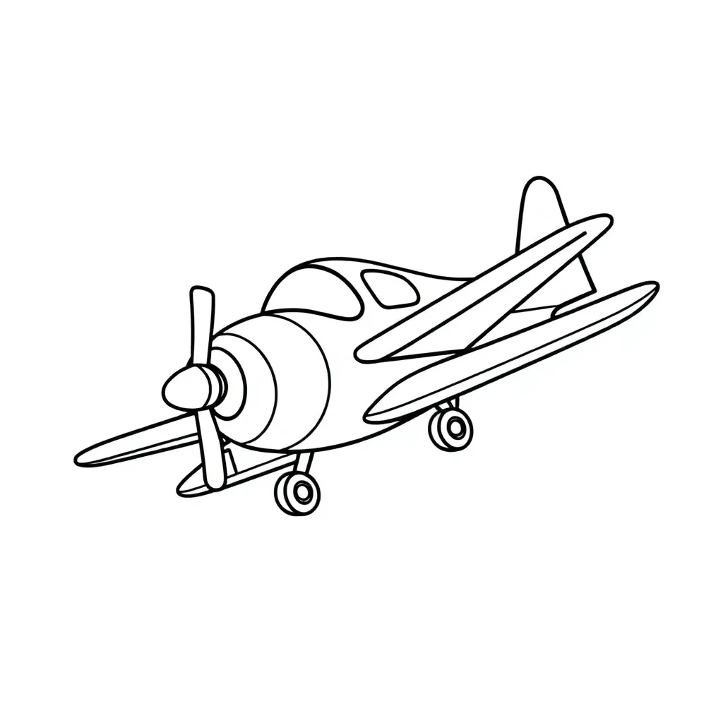 Vliegtuig Luchtvaart Transport Reizen Avontuur coloring page for children