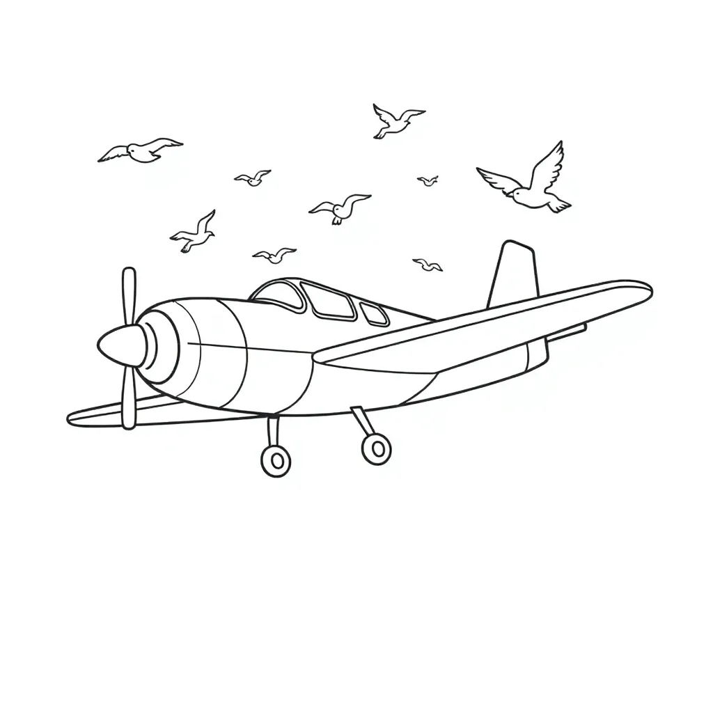 Vliegtuig Luchtvaart Transport Reizen Avontuur coloring page for children