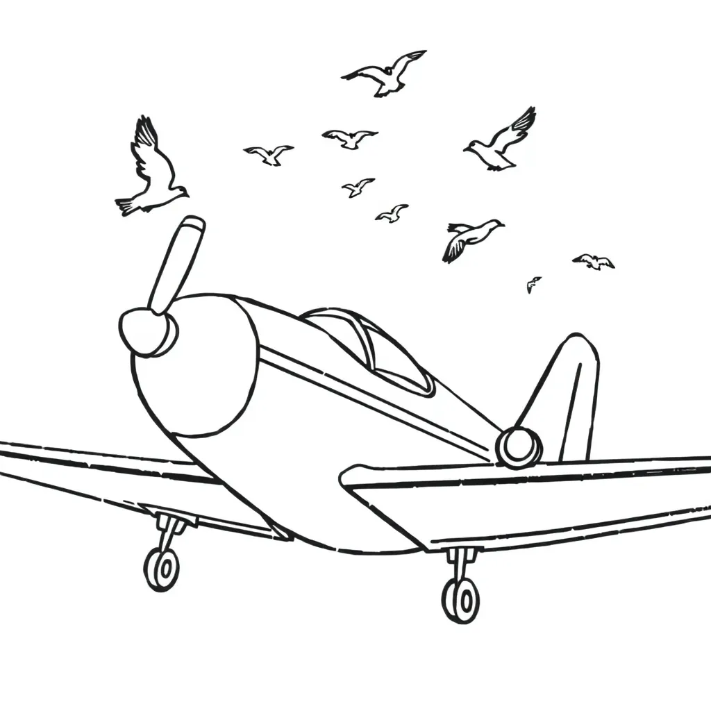 Vliegtuig Luchtvaart Transport Reizen Avontuur coloring page for children