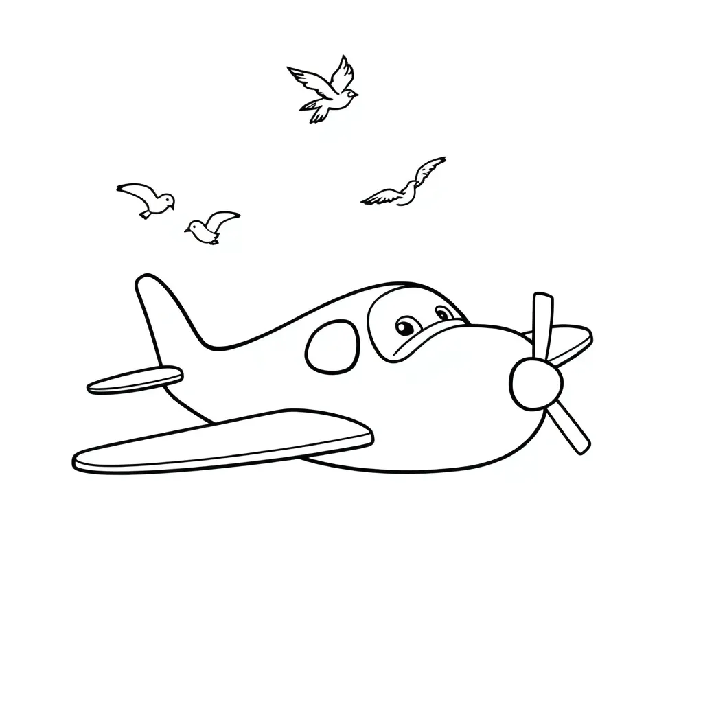 Vliegtuig Passagier Reizen Luchtvaart Transport coloring page for children
