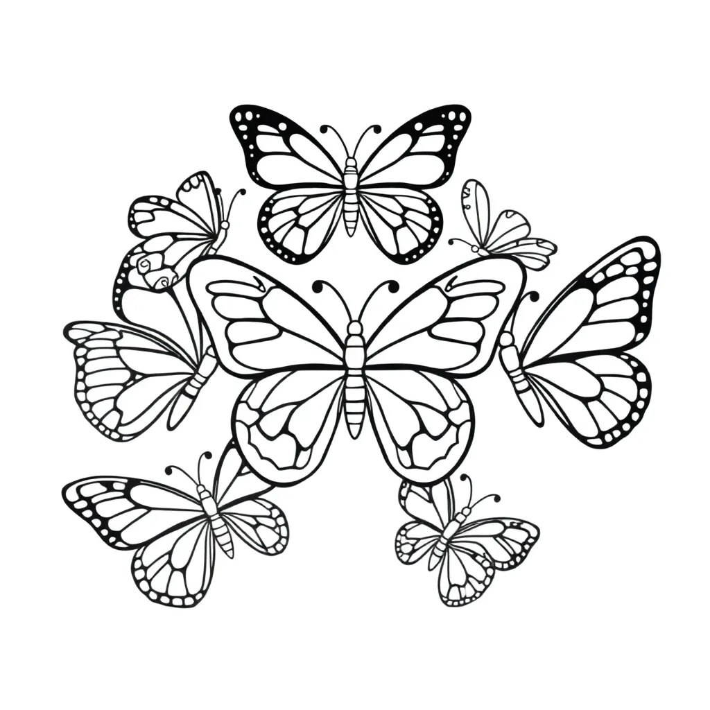 Vlinder Abstract Natuur Creatief Kunst coloring page for children