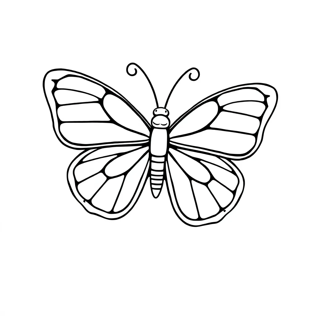 Vlinder Cartoon Lente Natuur Transformatie coloring page for children