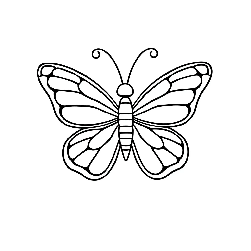 Vlinder Cartoon Natuur Schattig Creatief coloring page for children