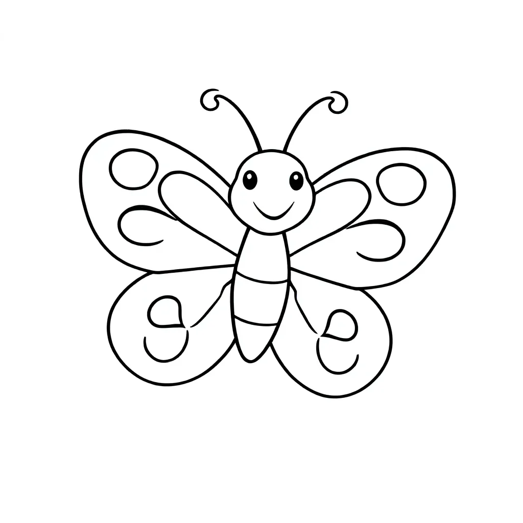 Vlinder coloring page for children