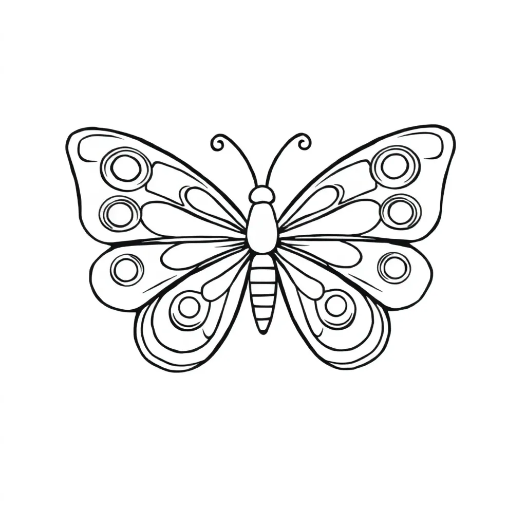 Vlinder Lente Natuur Transformatie Elegant coloring page for children