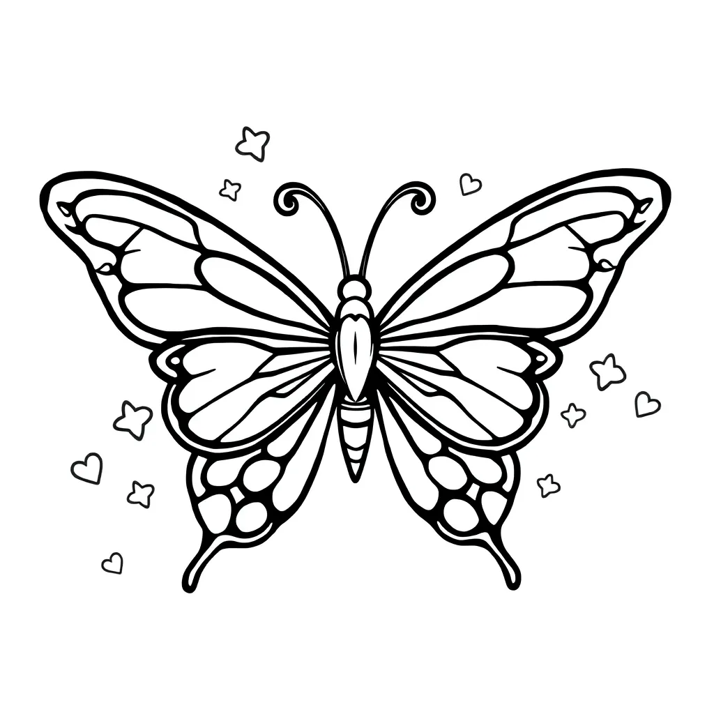 Vlinder Natuur Insect Creatief Tekenen coloring page for children